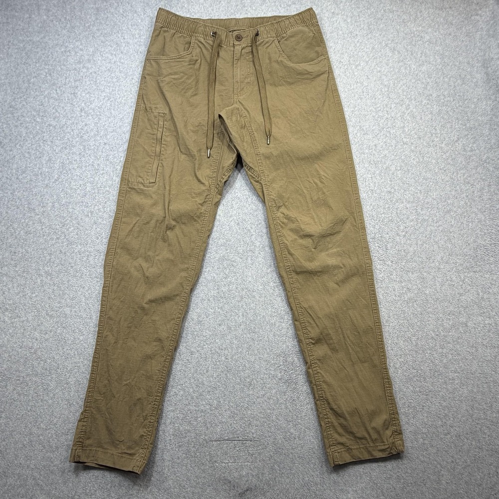 BYLT Pant Pants Mens Medium Beige Ripstop Drawstring Stretch Cargo Elastic Waist
